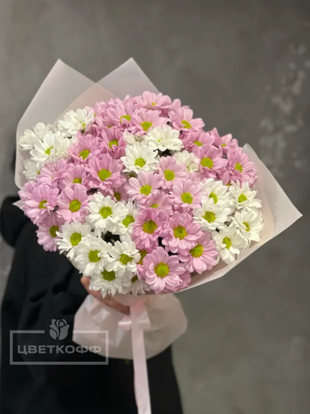 Монобукет из 15 кустовых хризантем