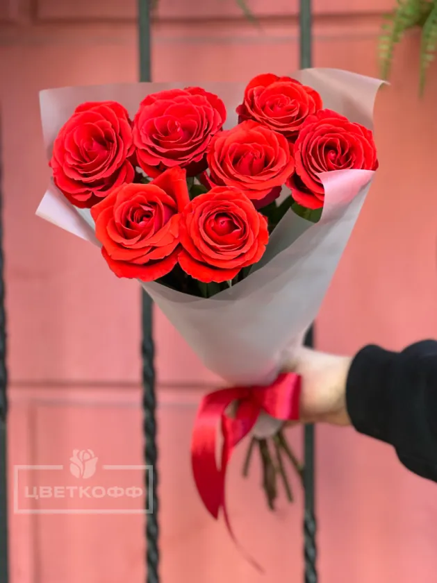 Монобукет из 7 эквадорских роз