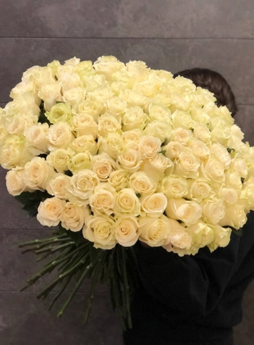 101 белая эквадорская роза  от интернет-магазина цветов в 