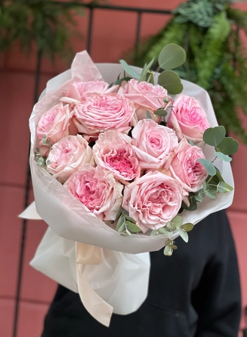 Моно букет из 11 пионовидных роз &laquo;Пинк охара&raquo; от интернет-магазина цветов в 