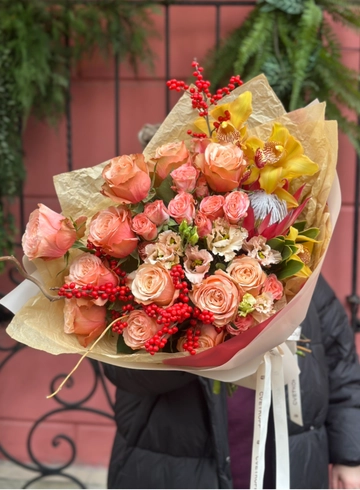 Сборный букет «краски осени» от интернет-магазина цветов в 